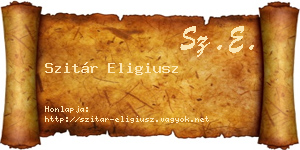 Szitár Eligiusz névjegykártya